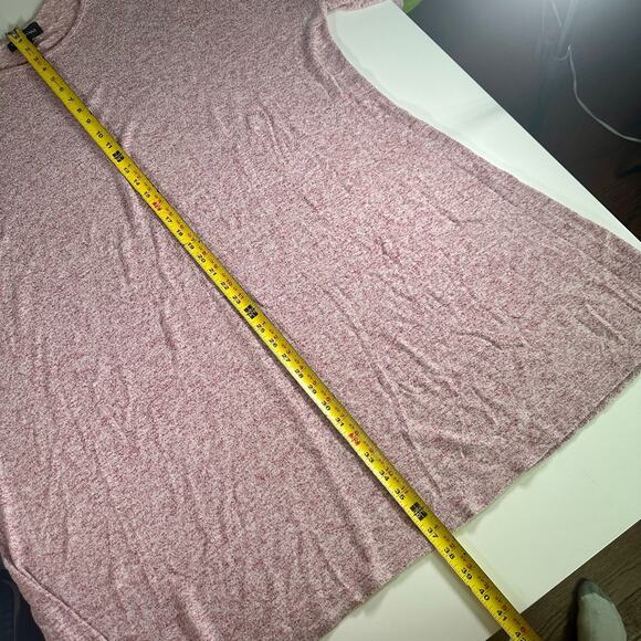 Lane Bryant Women's 26/28 Pink White Marled Ruffle Sleeve Shift Dress Stretch - Picture 9 of 9